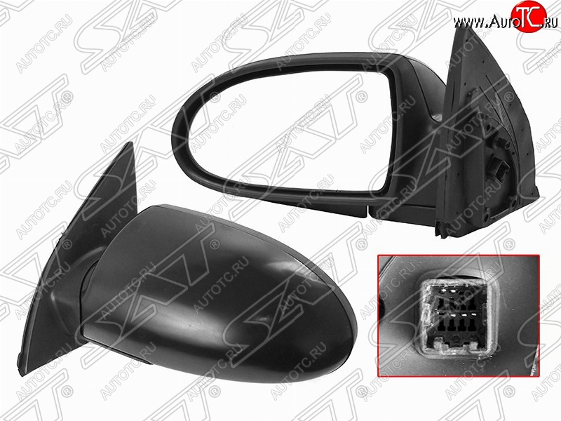 2 399 р. Левое боковое зеркало заднего вида SAT (3 контакта) Hyundai Accent 3 MC седан (2005-2011) (Неокрашенное)  с доставкой в г. Пермь