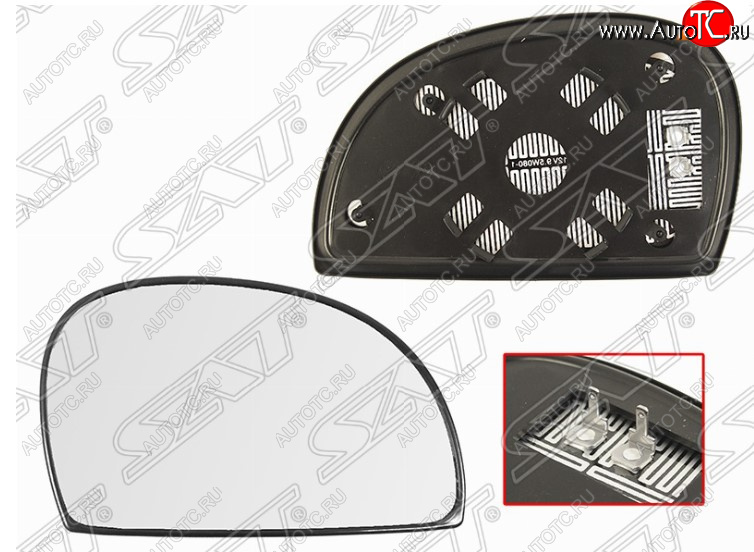 679 р. Правое полотно зеркала SAT (сферическое с обогревом) Hyundai Accent 2 LC седан дорестайлинг (ТагАЗ) (1999-2012)  с доставкой в г. Пермь