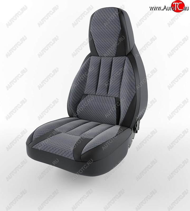 4 099 р. Чехлы для сидений Lord Autofashion Форсаж (экокожа) Hyundai Accent 2 LC седан дорестайлинг (ТагАЗ) (1999-2012) (Черный, вставка жаккард Зигзаг)  с доставкой в г. Пермь