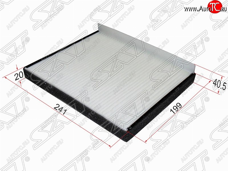 245 р. Фильтр салонный SAT (241х199х40.5 mm)  Hyundai Accent  2 LC (1999-2012), Hyundai Creta  GS (2015-2021), Hyundai Elantra ( HD,  MD,  AD) (2006-2019), Hyundai I30  FD (2007-2012), KIA Ceed  2 JD (2012-2018), KIA Cerato  3 YD (2013-2016)  с доставкой в г. Пермь