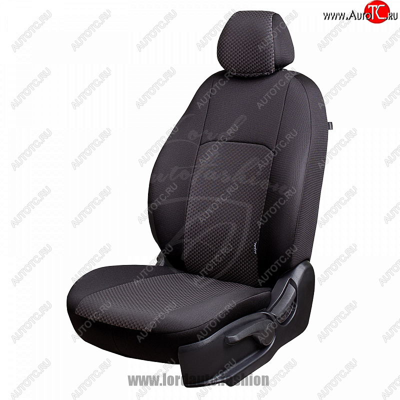 4 249 р. Чехлы для сидений Lord Autofashion Дублин (жаккард) Hyundai Accent 2 LC седан дорестайлинг (ТагАЗ) (1999-2012) (Черный, вставка Сеул серый)  с доставкой в г. Пермь