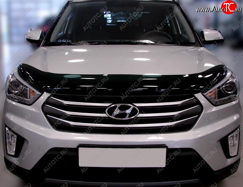 3 299 р. Дефлектор капота SIM  Hyundai Creta  GS (2015-2021) дорестайлинг, рестайлинг  с доставкой в г. Пермь
