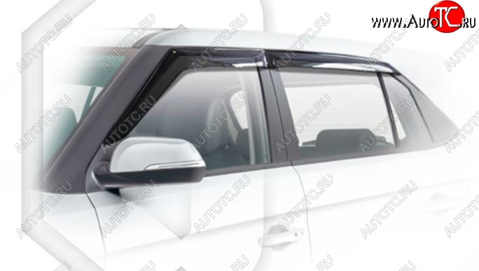 2 099 р. Дефлектора окон CA-Plastiс Hyundai Creta GS рестайлинг (2019-2021) (Classic полупрозрачный)  с доставкой в г. Пермь