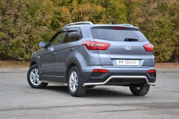22 349 р. Защита порогов вогнутая из трубы Ø63 Petroil Tuning  Hyundai Creta  GS (2015-2021) дорестайлинг, рестайлинг (Нержавеющая полированная сталь)  с доставкой в г. Пермь. Увеличить фотографию 2