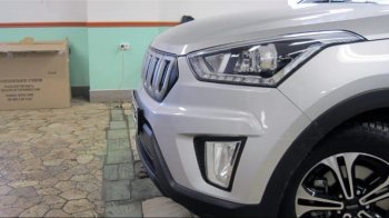 8 099 р. Решётка радиатора Next Hyundai Creta GS дорестайлинг (2015-2019) (цвет: Чёрный матовый с серебристым выделением ноздрей)  с доставкой в г. Пермь. Увеличить фотографию 2