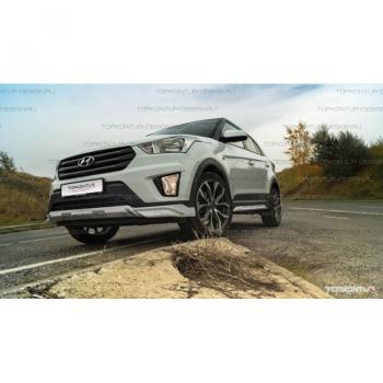 Накладка переднего бампера TopKontur Design Hyundai Creta  GS (2015-2021) дорестайлинг, рестайлинг
