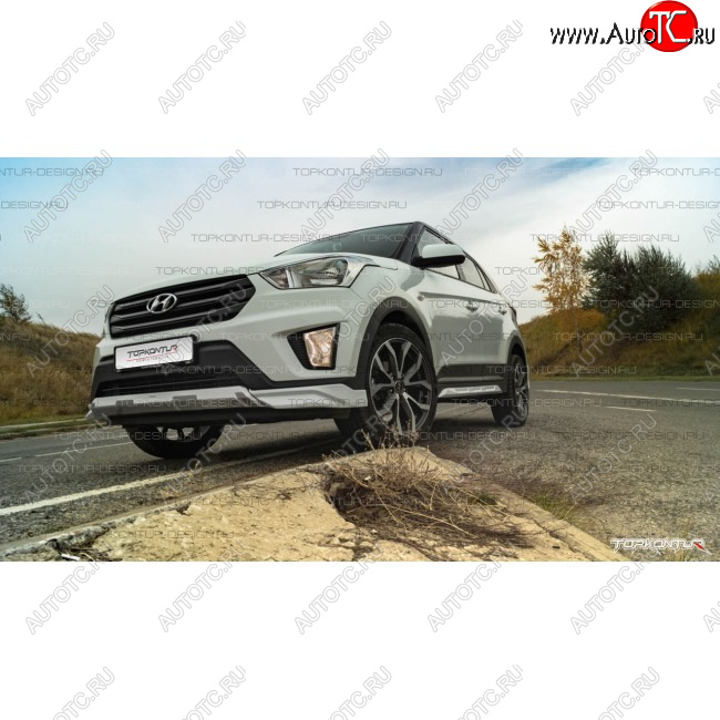 8 599 р. Накладка переднего бампера TopKontur Design  Hyundai Creta  GS (2015-2021) дорестайлинг, рестайлинг (Неокрашенная)  с доставкой в г. Пермь