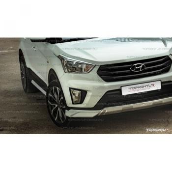 8 599 р. Накладка переднего бампера TopKontur Design  Hyundai Creta  GS (2015-2021) дорестайлинг, рестайлинг (Неокрашенная)  с доставкой в г. Пермь. Увеличить фотографию 2