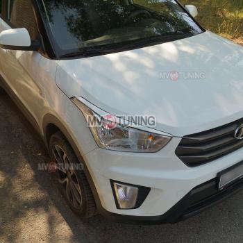 Реснички на фары MV-Tuning Hyundai Creta  GS (2015-2021) дорестайлинг, рестайлинг