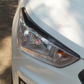1 499 р. Реснички на фары MV-Tuning  Hyundai Creta  GS (2015-2021) дорестайлинг, рестайлинг (Неокрашенные)  с доставкой в г. Пермь. Увеличить фотографию 2