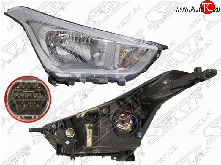 4 599 р. Правая передняя фара SAT Hyundai Creta GS дорестайлинг (2015-2019)  с доставкой в г. Пермь