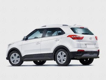Защита заднего бампера (Ø63 мм, с полимерным покрытием) SLITKOFF Hyundai Creta GS дорестайлинг (2015-2019) (цвет: черный)