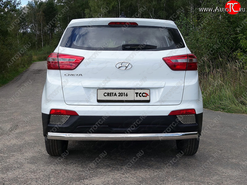 18 999 р. Защита заднего бампера (овальная) ТСС (нержавейка d75х42 мм) Hyundai Creta GS дорестайлинг (2015-2019)  с доставкой в г. Пермь