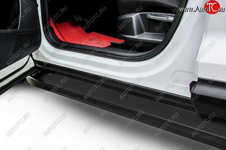 13 349 р. Пороги алюминиевые Slitkoff Hyundai Creta GS дорестайлинг (2015-2019) (Optima Black)  с доставкой в г. Пермь