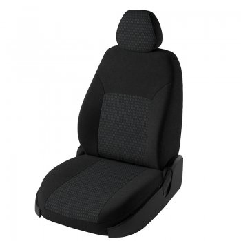 Чехлы для сидений (Comfort) Дублин (жаккард) Hyundai Creta  GS (2015-2021) дорестайлинг, рестайлинг (Черный, вставка Чили)