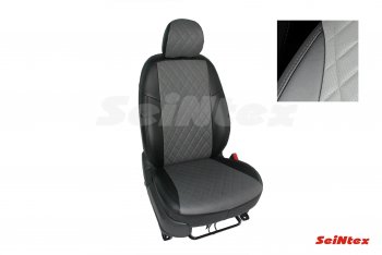 Чехлы для сидений Seintex (экокожа,ромб) Hyundai Creta  GS (2015-2021) дорестайлинг, рестайлинг (Черный, вставка серая)