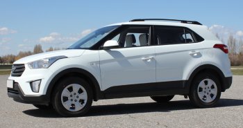 8 649 р. Комплект рейлингов АПС  Hyundai Creta  GS (2015-2021) дорестайлинг, рестайлинг (Черные, без поперечин)  с доставкой в г. Пермь. Увеличить фотографию 9