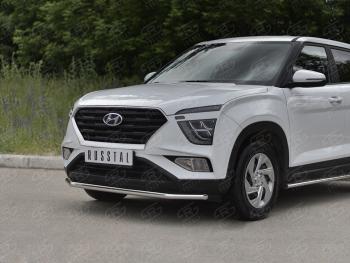 13 399 р. Защита переднего бампера (Ø42 мм, нержавейка) SLITKOFF Hyundai Creta SU (2020-2022)  с доставкой в г. Пермь. Увеличить фотографию 2