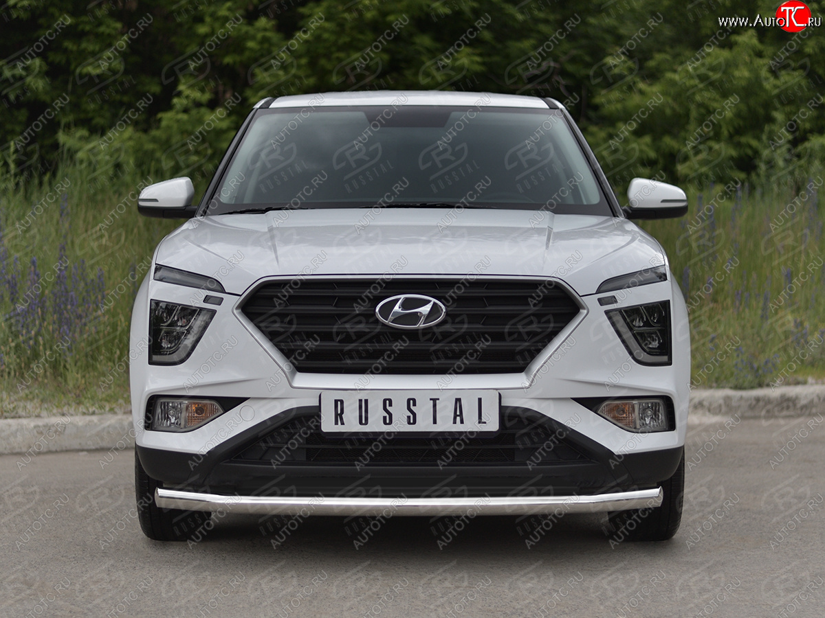 14 549 р. Защита переднего бампера (Ø63 мм, нержавейка) SLITKOFF  Hyundai Creta  SU (2020-2022)  с доставкой в г. Пермь