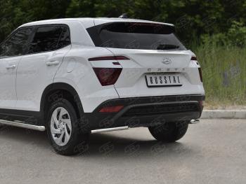 11 749 р. Защита заднего бампера (Ø42 мм, уголки, нержавейка) SLITKOFF  Hyundai Creta  SU (2020-2022)  с доставкой в г. Пермь. Увеличить фотографию 2