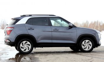 8 649 р. Комплект рейлингов на АПС  Hyundai Creta  SU (2020-2022) (Серебристые, без поперечин )  с доставкой в г. Пермь. Увеличить фотографию 4