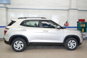 7 969 р. Рейлинги Petroil Tuning  Hyundai Creta  SU (2020-2022) (Черный муар)  с доставкой в г. Пермь. Увеличить фотографию 5