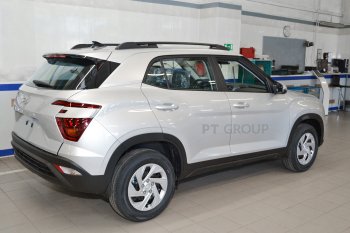 7 969 р. Рейлинги Petroil Tuning  Hyundai Creta  SU (2020-2022) (Черный муар)  с доставкой в г. Пермь. Увеличить фотографию 6