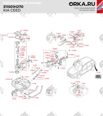 13 999 р. Бак топливный BAKPLAST (53 л., пластиковый) KIA Ceed 1 ED рестайлинг, хэтчбэк 5 дв. (2010-2012)  с доставкой в г. Пермь. Увеличить фотографию 2