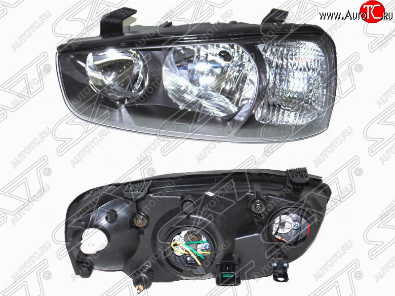 3 799 р. Фара левая передняя SAT Hyundai Elantra XD седан дорестайлинг (2000-2003) (черная)  с доставкой в г. Пермь