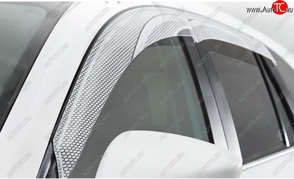 2 159 р. Дефлектора окон CA-Plastic  Hyundai Elantra  CN7 (2020-2023) (Серия Art белая)  с доставкой в г. Пермь