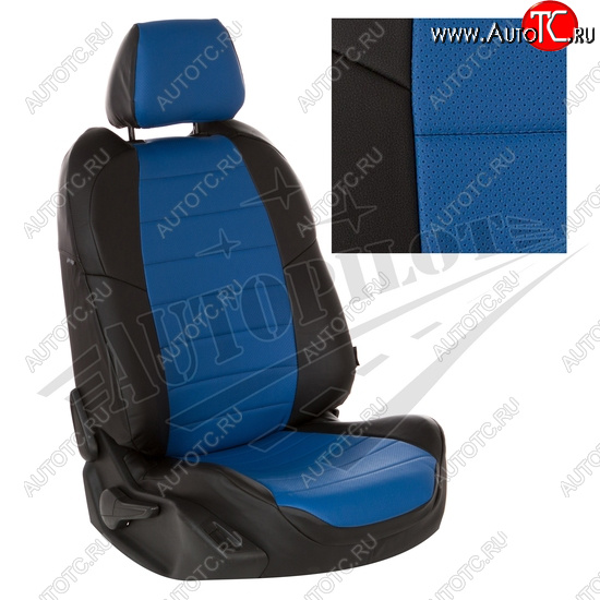 13 849 р. Чехлы сидений AUTOPILOT Экокожа (задняя спинка 40/60 с подлокотником)  Hyundai Elantra  CN7 (2020-2023) (Черный + Синий)  с доставкой в г. Пермь