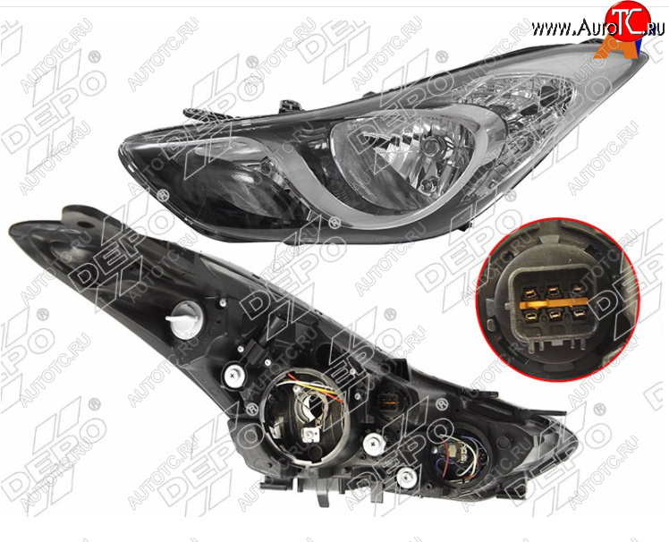4 999 р. Левая передняя фара DEPO (под корректор) Hyundai Elantra MD дорестайлинг (2010-2013)  с доставкой в г. Пермь