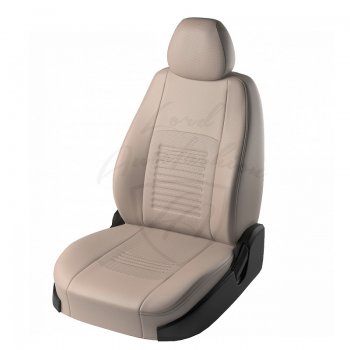 Чехлы для сидений Lord Autofashion Турин (экокожа) Hyundai Elantra MD дорестайлинг (2010-2013) (Бежевый, вставка Бежевая)