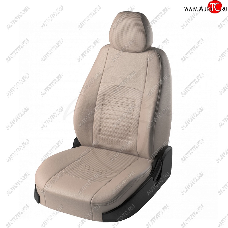 9 449 р. Чехлы для сидений Lord Autofashion Турин (экокожа) Hyundai Elantra MD дорестайлинг (2010-2013) (Бежевый, вставка Бежевая)  с доставкой в г. Пермь