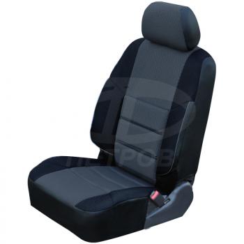 Чехлы ПЕТРОВ А10 (экокожа/жаккард, сплошная спинка) Hyundai Getz  TB (2002-2005) хэтчбэк 5 дв. дорестайлинг (черный)