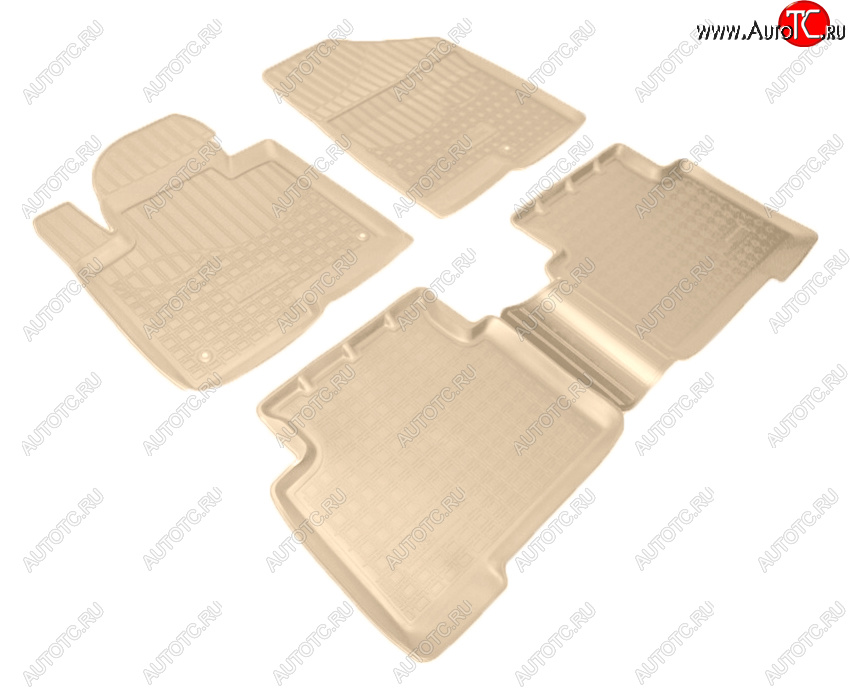 3 479 р. Коврики салона Norplast Unidec (5 мест)  Hyundai Santa Fe  DM (2012-2019) дорестайлинг, рестайлинг (Цвет: бежевый)  с доставкой в г. Пермь