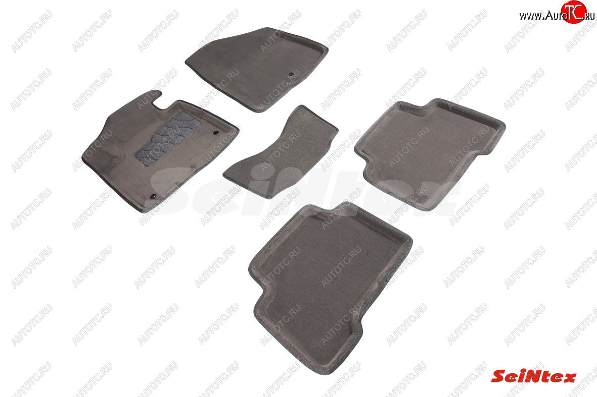 7 649 р. Текстильные коврики в салон SEINTEX 3D серые Hyundai Santa Fe DM рестайлинг (2015-2019)  с доставкой в г. Пермь