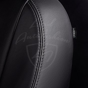 9 449 р. Чехлы для сидений Lord Autofashion Турин Ромб (экокожа) Hyundai Santa Fe DM дорестайлинг (2012-2016) (Черный, вставка черная, строчка черная)  с доставкой в г. Пермь. Увеличить фотографию 2