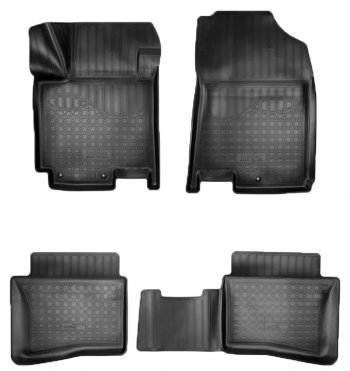 Коврики салонные Noplast (3D) Hyundai i20  GB (2014-2020) хэтчбэк 5 дв. дорестайлинг, хэтчбэк 5 дв. рестайлинг (Черные)