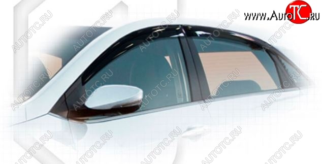 1 899 р. Дефлектора окон CA-Plastiс  Hyundai I30  2 GD (2011-2017) дорестайлинг универсал, рестайлинг универсал (Classic полупрозрачный, Без хром молдингов)  с доставкой в г. Пермь