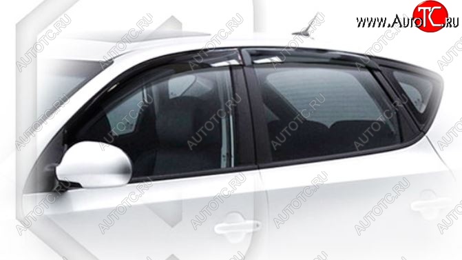 1 899 р. Дефлектора окон CA-Plastic  Hyundai I30  FD (2007-2010) хэтчбек дорестайлинг (Classic полупрозрачный, Без хром.молдинга, Крепление только на скотч)  с доставкой в г. Пермь