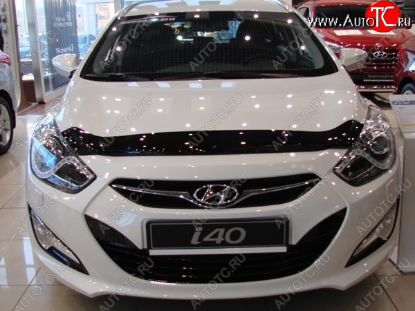 3 299 р. Дефлектор капота SIM Hyundai I40 1 VF дорестайлинг седан (2011-2015)  с доставкой в г. Пермь