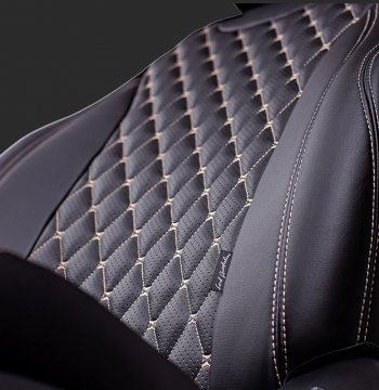 12 399 р. Чехлы для сидений Lord Autofashion Байрон (экокожа, спинка 40/60+подлокотник+ отдел. бок, 3 Г-образных подголовника) Hyundai I40 1 VF дорестайлинг седан (2011-2015) (Черный, вставка черная, строчка бежевая)  с доставкой в г. Пермь. Увеличить фотографию 2