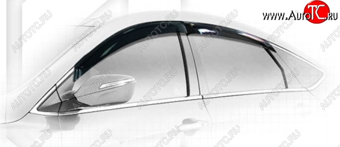 1 999 р. Дефлектор капота CA-Plastiс Hyundai I40 1 VF дорестайлинг седан (2011-2015) (Classic полупрозрачный, Без хром.молдинга)  с доставкой в г. Пермь