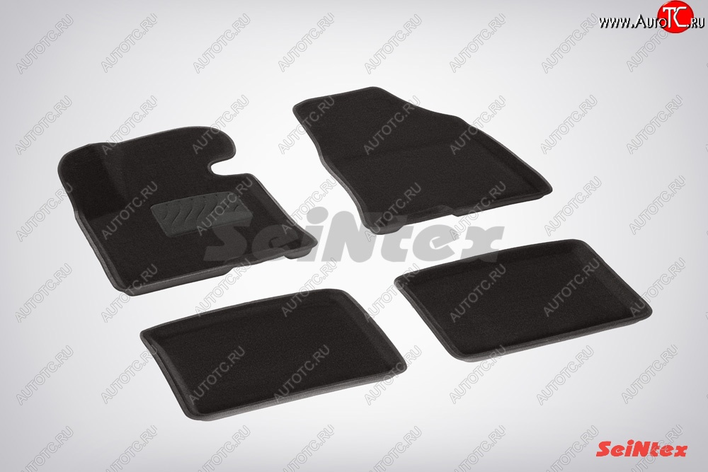 5 699 р. Комплект 3D ковриков в салон (ворсовые / чёрные) Seintex Hyundai I40 1 VF дорестайлинг седан (2011-2015)  с доставкой в г. Пермь