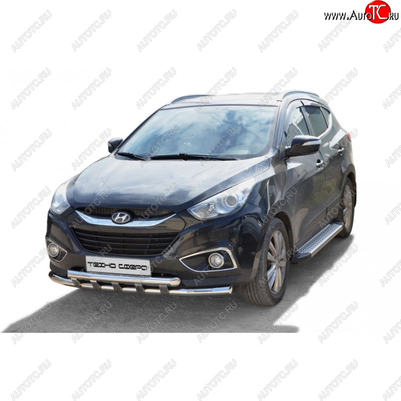 21 999 р. Порожки для ног Бумер (алюминий)  Hyundai IX35  LM (2009-2018) дорестайлинг, рестайлинг  с доставкой в г. Пермь