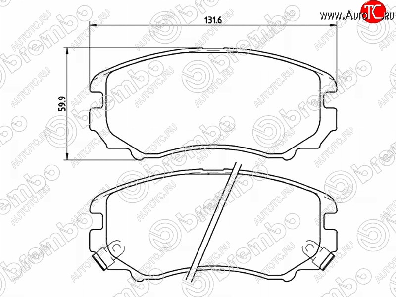 2 899 р. Комплект передних тормозных колодок BREMBO Hyundai IX35 LM рестайлинг (2013-2018)  с доставкой в г. Пермь