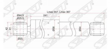 2 799 р. Амортизатор задний SAT (RH=LH) Hyundai Porter HR (2005-2018)  с доставкой в г. Пермь. Увеличить фотографию 2