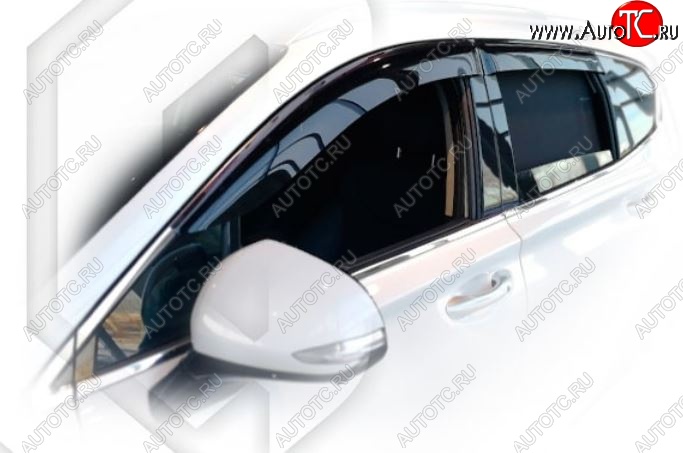 2 399 р. Дефлектора окон CA-Plastic Hyundai Santa Fe TM дорестайлинг (2018-2021) (Classic полупрозрачный, Без хром.молдинга)  с доставкой в г. Пермь