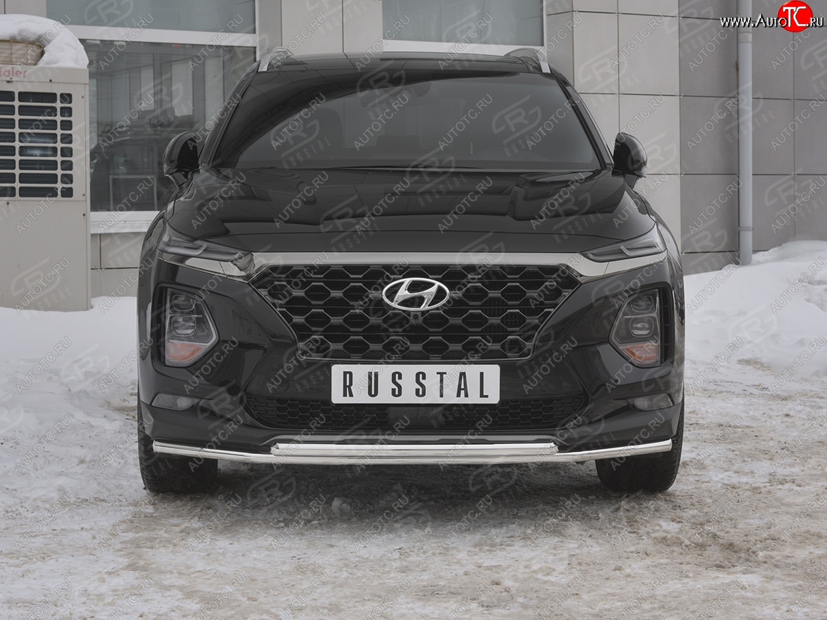 19 299 р. Защита переднего бампера из труб d42 SLITKOFF Hyundai Santa Fe TM дорестайлинг (2018-2021)  с доставкой в г. Пермь